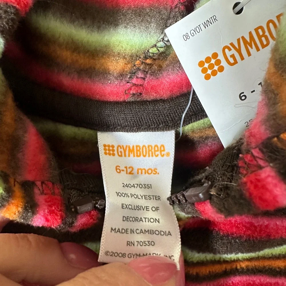 NWT Gymboree 6-12‎ Months Beautiful sleeveless Cupcake Cutie Fleece Zip Up